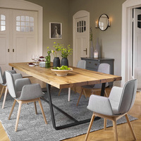 Meubles de salle à manger de luxe modernes ensemble de tables à manger combinaison de 8 chaises meubles de maison en bois 1 ensemble excellent