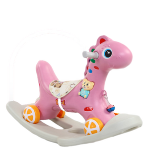 재미있는 건강 친화적 인 재료 뮤직 박스가있는 플라스틱 흔들 말 - Product Image 1