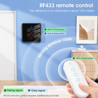 Commutateur WiFi à télécommande intelligent Tuya RF433 norme européenne fabriqué en panneau de verre trempé