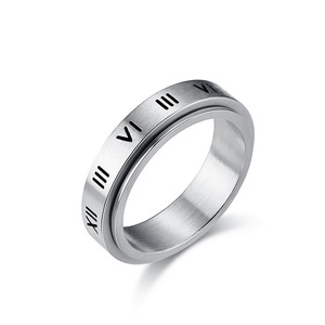 Roman Numeral Rotating <b>Ring</b> For Women Silver Gold Black Fashion Jewelry Index Finger <b>Ring</b> Gift Geometric Design - Product Image 5