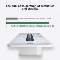 Table de conférence moderne de luxe blanche sur mesure (4m, 5m, 8m, 10m) pour bureaux et écoles, en MDF – Fournisseur d'usine Zitai, OEM/ODM