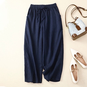 Pantaloni <span class=keywords><strong>Larghi</strong></span> Estivi da Donna OEM ODM - Pantaloni Casual a Vita Alta, <span class=keywords><strong>Comodi</strong></span> <span class=keywords><strong>e</strong></span> Traspiranti - Product Image 4