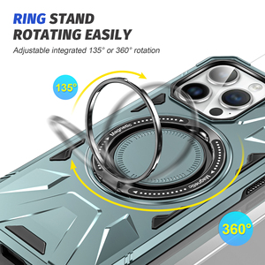 Custodia per telefono con anello 360 magnetico per iPhone 15 Pro 14 Plus <span class=keywords><strong>13</strong></span> 12 <span class=keywords><strong>Mini</strong></span> 11 Pro Max supporto per la ricarica Wireless <span class=keywords><strong>Cover</strong></span> antiurto - Product Image 4