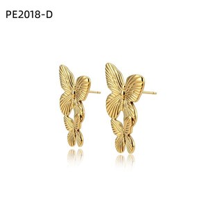 Amy Amy Butterfly <b>Stud</b> Earrings <b>Silver</b> Plated For Women Party Fashion Jewelry PE2018 - Product Image 2