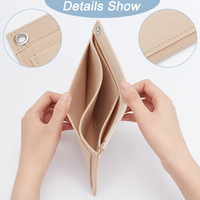 Tas Selempang Lipat Klasik dari Bahan Felt, Organizer Dompet, Kit Konversi Clutch, Dapat Dilipat