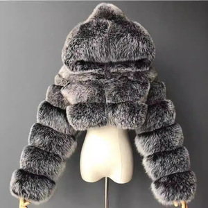 Manteau d'hiver pour <span class=keywords><strong>femme</strong></span> en fausse fourrure, <span class=keywords><strong>veste</strong></span> courte tendance <span class=keywords><strong>avec</strong></span> <span class=keywords><strong>capuche</strong></span> pour <span class=keywords><strong>femme</strong></span> - Product Image 2