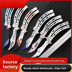 <span class=keywords><strong>Couteau</strong></span> de jeu pliant portable en acier inoxydable avec poignée, accessoire d'entraînement CSGO, <span class=keywords><strong>couteau</strong></span> papillon d'entraînement, <span class=keywords><strong>couteau</strong></span> de plein air à lame émoussée pour l'entraînement au coup de <span class=keywords><strong>couteau</strong></span>. - Product Image 2