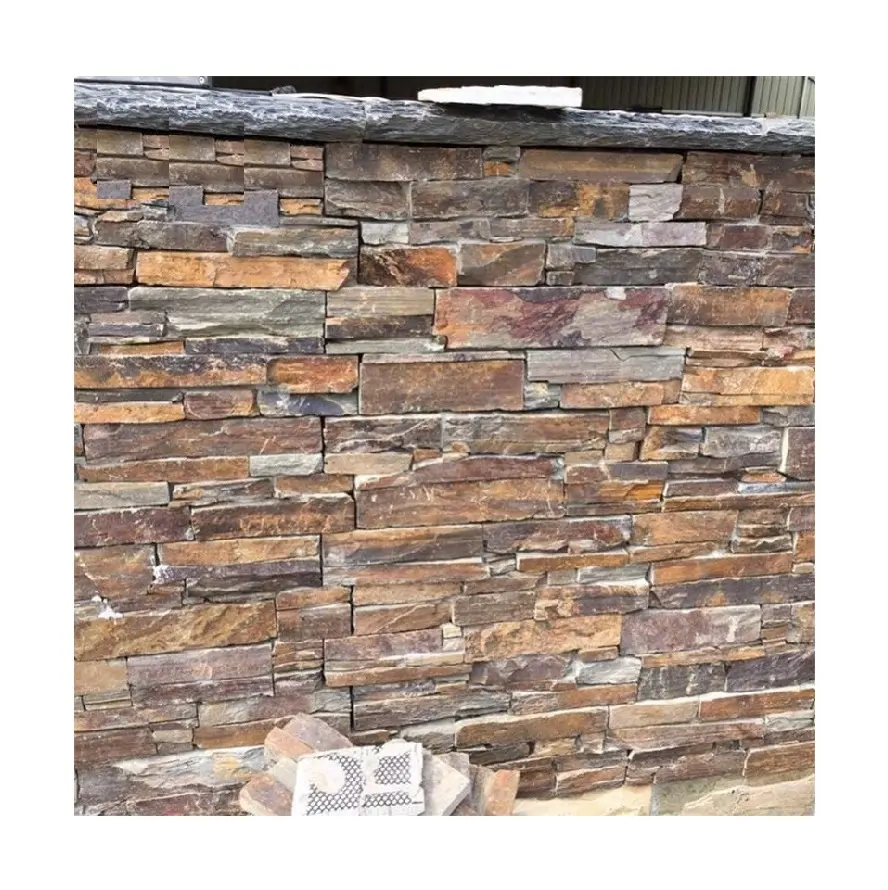 2022 внутренний и наружный фон садовая наружная ржавая цементная стеновая панель Ledgestone плитка из натурального камня