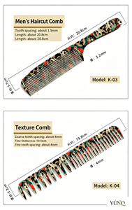 Accesorios para el Cabello Personalizados de Fábrica, Peine Exquisito y Práctico de Plástico de Ácido Acético, Peine Profesional para Barbería - Product Image 5