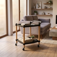 Chariots en plastique pratiques de style nordique avec pieds en bois pour cuisine et salon – Offre populaire
