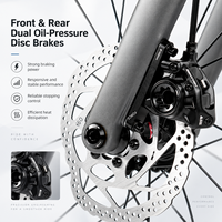 Vélo tout-terrain en gravier - Fourche en fibre de carbone, cadre en alliage d'aluminium, transmission électronique à 13 vitesses, 700c, freins à disque hydrauliques