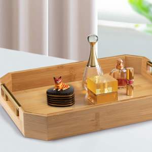 Bandeja Rectangular de Bambú, Juego de 2 Piezas, Color Natural, Multifuncional, Ecológica y Sostenible para Uso Alimentario - Product Image 3