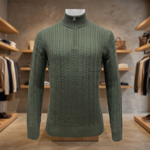 Pull d'hiver pour homme FW23 en laine mérinos extrafine de haute qualité, respirant, à séchage rapide, anti-rides, anti-boulochage, manches longues, fermeture éclair - Product Image 3