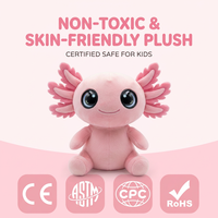 Peluche Interactivo de Axolotl Rosa con ChatGPT, Ojos Brillantes que Reaccionan al Estado de Ánimo, Búsqueda de Datos en la Nube, Etiqueta Privada, Personalización Aceptable