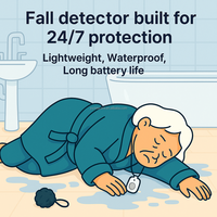 Pendentif intelligent étanche avec détection de chute, alerte SOS pour personnes âgées, bouton d'appel d'urgence, système de sécurité domestique, système d'appel hospitalier