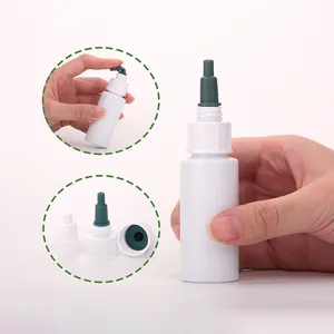 Free Sample Empty Squeezable Ear Liquid Dropper Bottle Pet Dog Cat Ear Drop Cleaning Plastic Bottle With Drop Lid