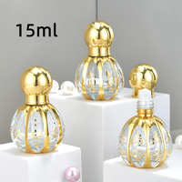 Flacon d'huile essentielle de parfum de style luxe du Moyen-Orient, 15 ml, forme unique, flacon en verre électro-plaqué, fabricant de flacons Atar