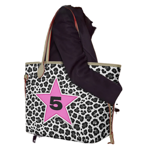 Sac fourre-tout personnalisé Madam Simple et polyvalent en camouflage blanc, portefeuille en cuir PU, sacs à main durables à imprimé nuage, doublure en polyester, 2 pièces - Product Image 1