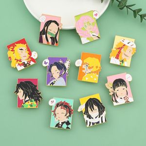 71 desain Jepang Anime <span class=keywords><strong>Demon</strong></span> <span class=keywords><strong>Slayer</strong></span> Pin logam bros koleksi Kawaii lembut Enamel kerah Pin pakaian - Product Image 4
