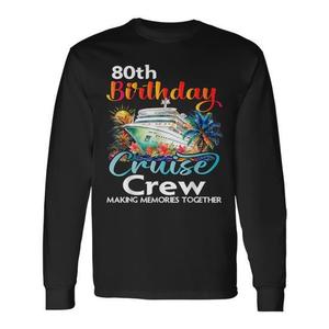 T-shirt à manches longues assorti pour l'équipage de croisière du 80e anniversaire, pour les amis, la famille, les vacances - Product Image 1