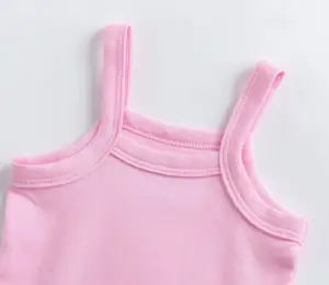 制造商2022夏季女孩婴儿短袖连裤棉婴儿服装库存批次