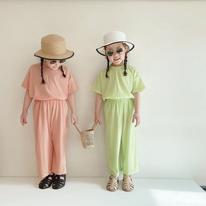Vêtements pour enfants tendance, ensemble de vêtements pour bébé de haute qualité 2 pièces, ensembles de vêtements pour bébé de couleur unie, mignons - Product Image 2