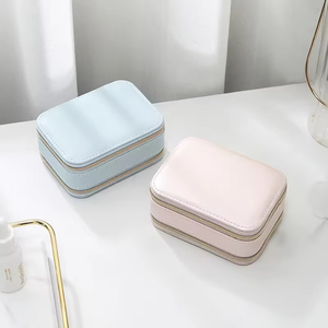 Petite boîte de rangement pour bijoux, étui à bijoux multifonctionnel, boîte de rangement pour bijoux de voyage avec miroir, étui à bagues pour femmes et cadeaux - Product Image 6