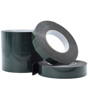 Rouleau d'emballage de carte noire 1mm 5mm, colle à solvant acrylique auto-adhésive, ruban en mousse pe avec film vert - Product Image 4