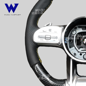 เหมาะสำหรับ W166 <span class=keywords><strong>Mercedes</strong></span>-Benz <span class=keywords><strong>AMG</strong></span> A B C E-Class W177 W205 W213 W212 W218 W222 C63 E63 G63พวงมาลัยคาร์บอนไฟเบอร์ - Product Image 5