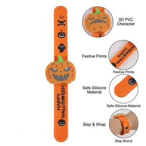 Braccialetto Slap in Silicone PVC Spaventoso per Feste di Halloween: Zucca e Fantasma - Product Image 3