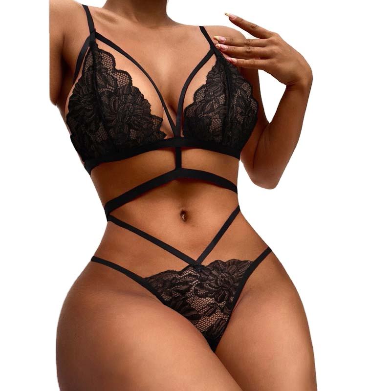 Black Lingerie Set Women Female Private Label Lingerie Providers Wholesale