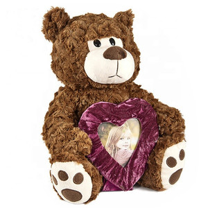 Tùy Chỉnh Thương Hiệu Cuddly Teddy <span class=keywords><strong>Bear</strong></span> Plush Đồ Chơi Khung Ảnh Thú Nhồi Bông Gấu Bông Đồ Chơi Sang Trọng Giữ Khung Hình Trái Tim Cho Trẻ Em - Product Image 1
