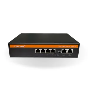 TiNCAM AI Watchdog 6 Port CCTV 10/100Mbps POE Switch For IP Camera IEEE802.3af/at Metal Plug And Play 250M CCTV Security