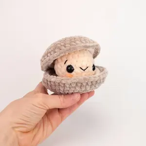 Mainan kerang mewah boneka rajutan tangan Crochet Amigurumi Super besar mainan kerang Crochet