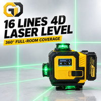 Niveau laser vert 4D GUANDE 16 lignes 505-520nm, outil d'alignement industriel électronique auto-nivelant avec trépied