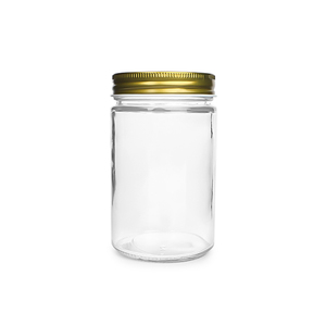 Conservazione della cucina 380ml barattolo di vetro trasparente dritto tondo largo bocca barattolo inscatolamento con coperchio - Product Image 1