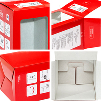 Boîte en carton ondulé écologique et recyclable avec fenêtre, fond à boucle simple, pour l'emballage de produits domestiques, personnalisable