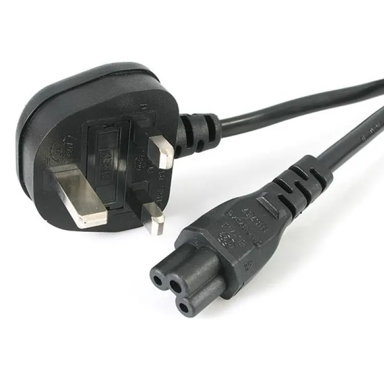 UK plug to C5 3 pin Laptop power lead BS1363 ASTA certified fused UK main to C5 power cable