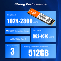 Pour SSD interne PCIe NVMe Gen3 M.2 2280 128 Go/240 Go/512 Go NVMe Compact M.2 1024-3000 Mo/s en lecture, 962-1676 Mo/s en écriture
