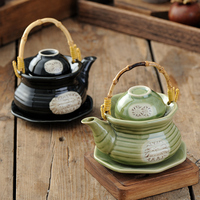 Théière et bouilloire en céramique de style rétro japonais, infuseur à thé Samovar, fournitures de cuisine pour le thé et le café