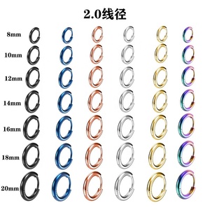 Venta al por Mayor de Joyería de Moda, Aretes de Aro Redondos de Acero Inoxidable Chapados en Oro de 18K, Aretes de Aro Lisos para Mujeres y Hombres - Product Image 2