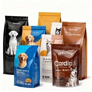 Custom Printed Brand Pet Snack Food Grade Aluminum Foil <b>Laminated</b> 8-Side Seal Moisture Proof Stand Flat Bottom Cat Dog Pet Bag - Product Image 3