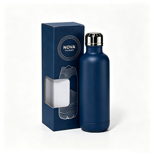 Boîte en carton ondulé personnalisée pliable avec logo imprimé pour solution d'emballage de bouteille d'eau en verre thermos en acier inoxydable - Product Image 2