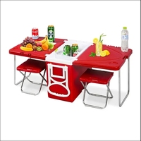 Tabouret de table pliant d'extérieur moderne avec glacière Facile à ranger Élégant pour les canettes Caractéristique thermique Compresseur Réfrigération