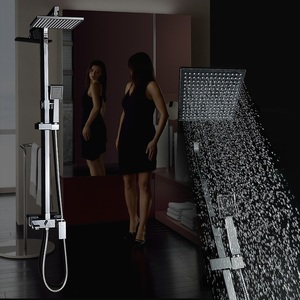 Cuarto <span class=keywords><strong>de</strong></span> baño ducha <span class=keywords><strong>de</strong></span> lujo mezclador montado en la pared <span class=keywords><strong>de</strong></span> <span class=keywords><strong>las</strong></span> precipitaciones <span class=keywords><strong>de</strong></span> ducha cuadrado <span class=keywords><strong>de</strong></span> la cabeza conjunto - Product Image 4