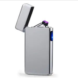 Wholesale Customize Logo Metal Lighter Cigarette Windproof USB Rechargeable Double Arc Cigar Plasma Electronic Lighter