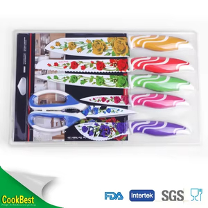 HSK-Ensemble de couteaux de <span class=keywords><strong>chef</strong></span> en <span class=keywords><strong>céramique</strong></span> antiadhésifs avec poignée en tpr, épée suisse, 4 pièces - Product Image 4