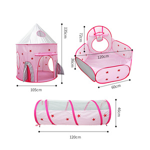 Tienda <span class=keywords><strong>de</strong></span> Campaña <span class=keywords><strong>de</strong></span> Juego <span class=keywords><strong>de</strong></span> Castillo <span class=keywords><strong>de</strong></span> Princesa <span class=keywords><strong>de</strong></span> 3 Piezas para Niñas, Túnel <span class=keywords><strong>de</strong></span> Arrastre y Piscina <span class=keywords><strong>de</strong></span> Pelotas con Aro <span class=keywords><strong>de</strong></span> Baloncesto para Niños Pequeños, Interior y Exterior - Product Image 6