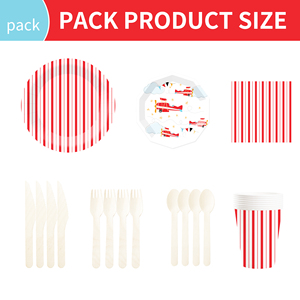 Ensemble de vaisselle jetable en papier pour fête d'anniversaire sur le thème de l'avion DAMAI pour garçon - Product Image 6