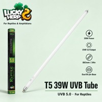 Tube fluorescent en spirale en verre Lucky Herp T5 39W UVB5.0, économie d'énergie, respectueux de l'environnement, lumière naturelle pour reptiles et amphibiens, 34 pouces